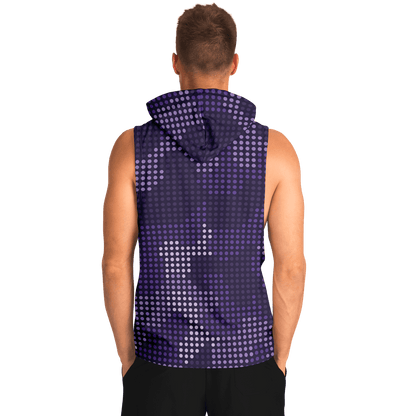 Sleeveless Hoodie | Blue Led Screen Camouflage