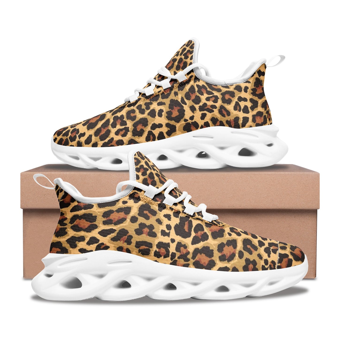 Leopard Sneakers | Bounce Mesh Knit | Brown Unisex