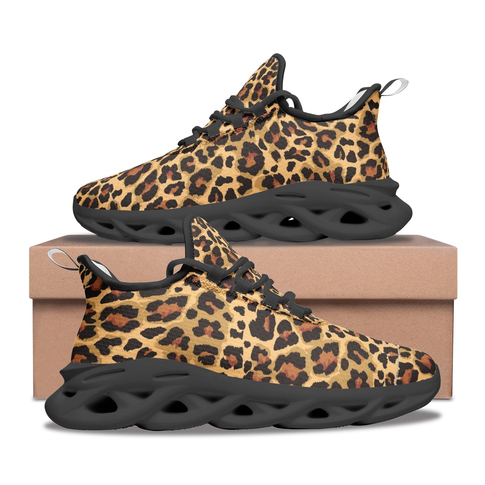 Leopard Sneakers | Bounce Mesh Knit | Brown Unisex