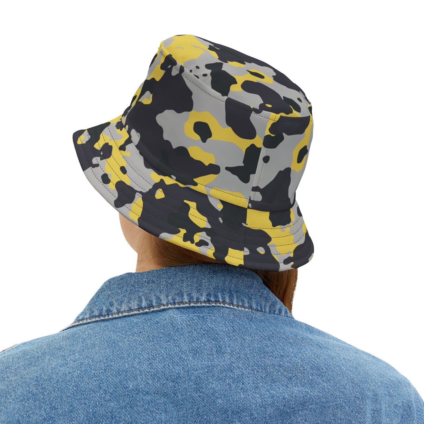 Camo Bucket Hat | Yellow, Black, and Silver Camouflage