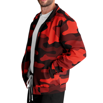 Camo Track Jacket | Scarlet Red & Black Camouflage