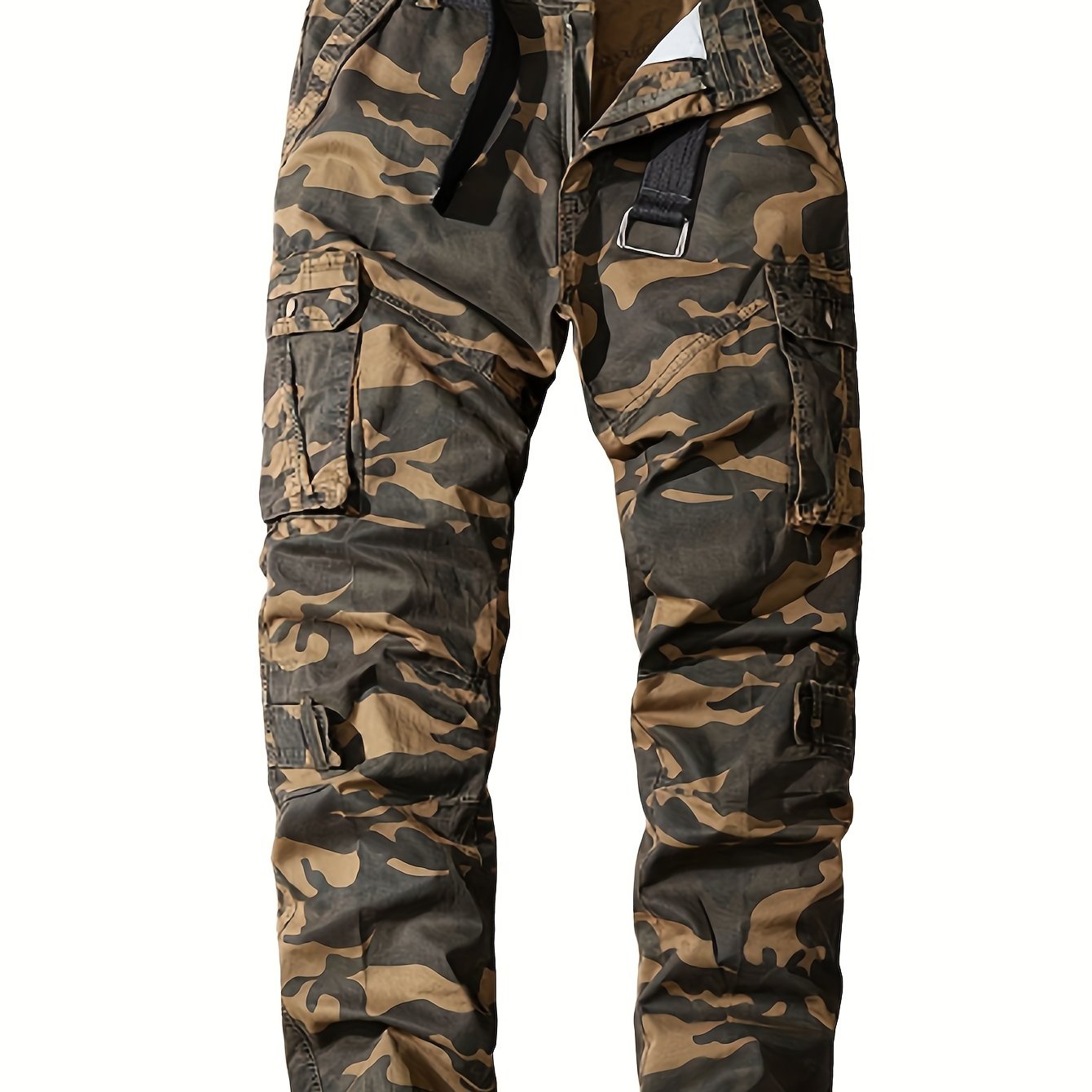 Men's Camo Twill Trousers: Straight Fit, Casual & Sports Workwear