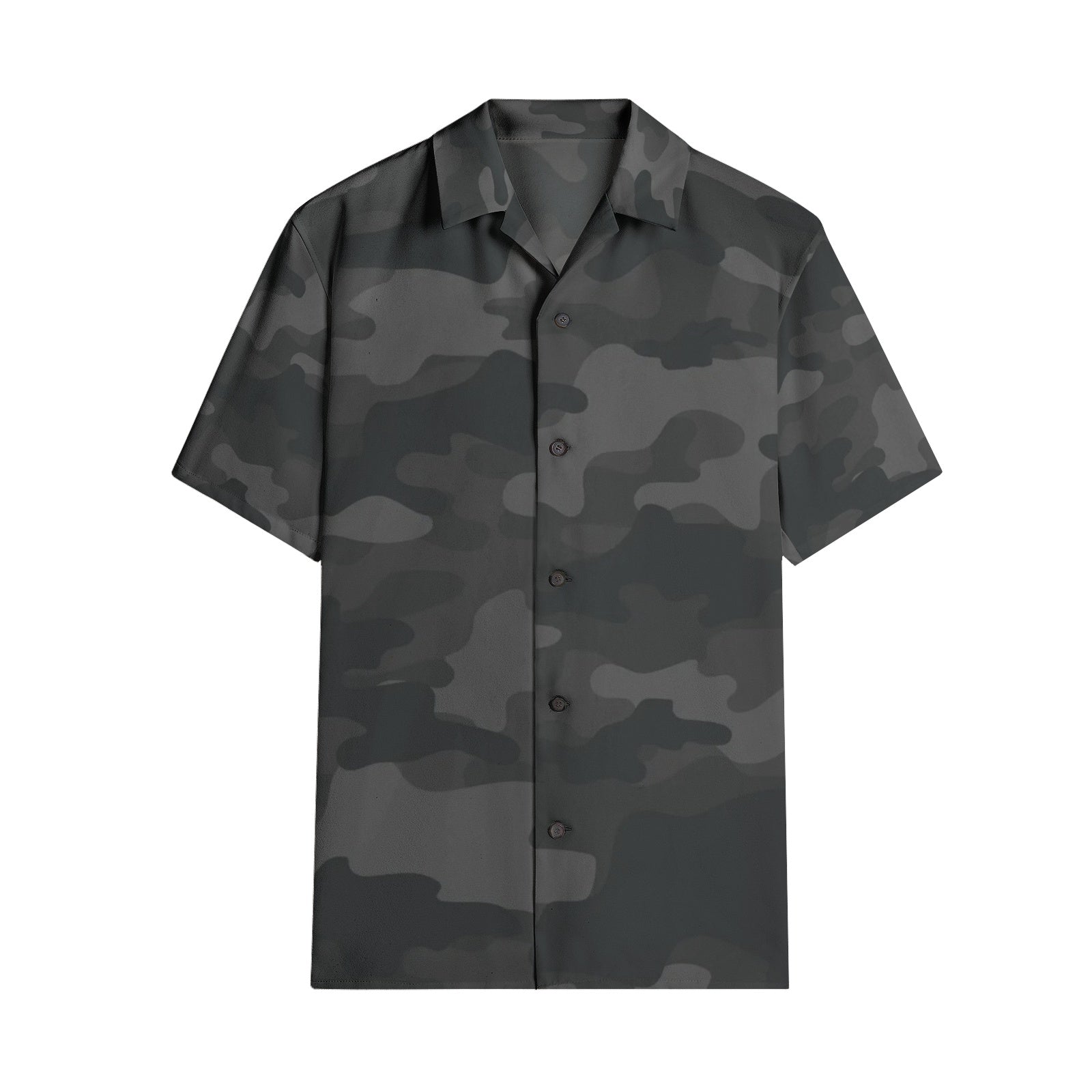 Cotton Camo Shirt For Men | Black Short-Sleeve