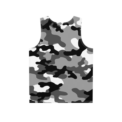 Men's Camo Tank Top | Black, White, and Gray | Loose Fit