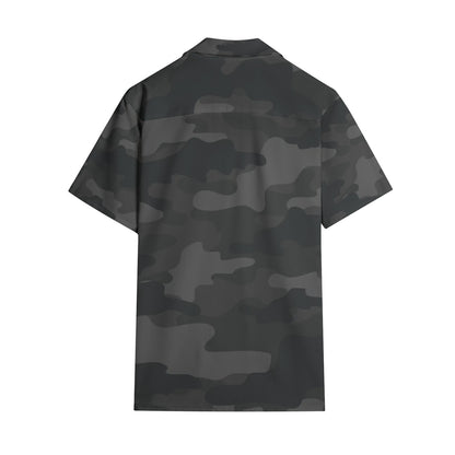 Cotton Camo Shirt For Men | Black Short-Sleeve