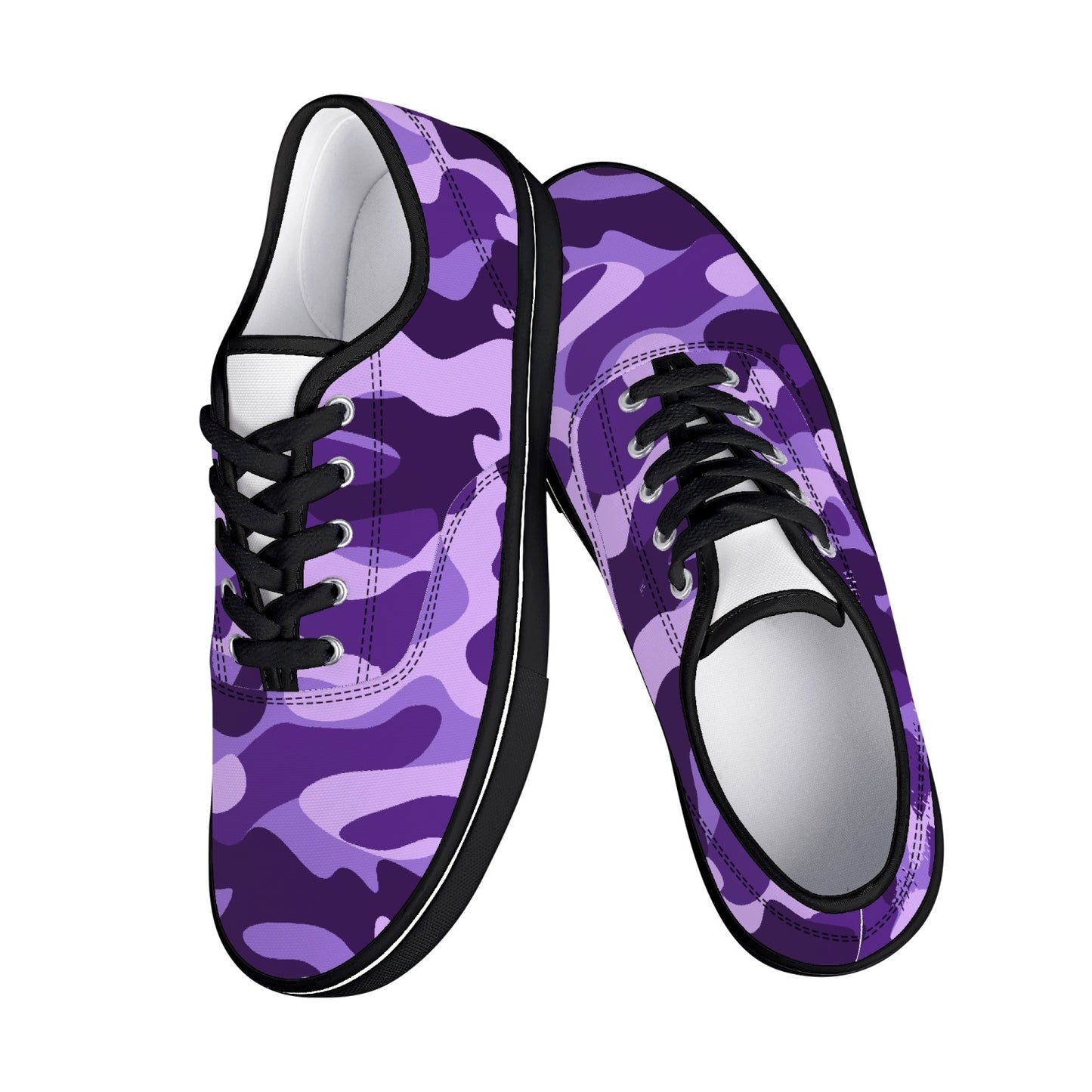 Camo Skate Shoes | Purple, Blue, and Mauve Camouflage