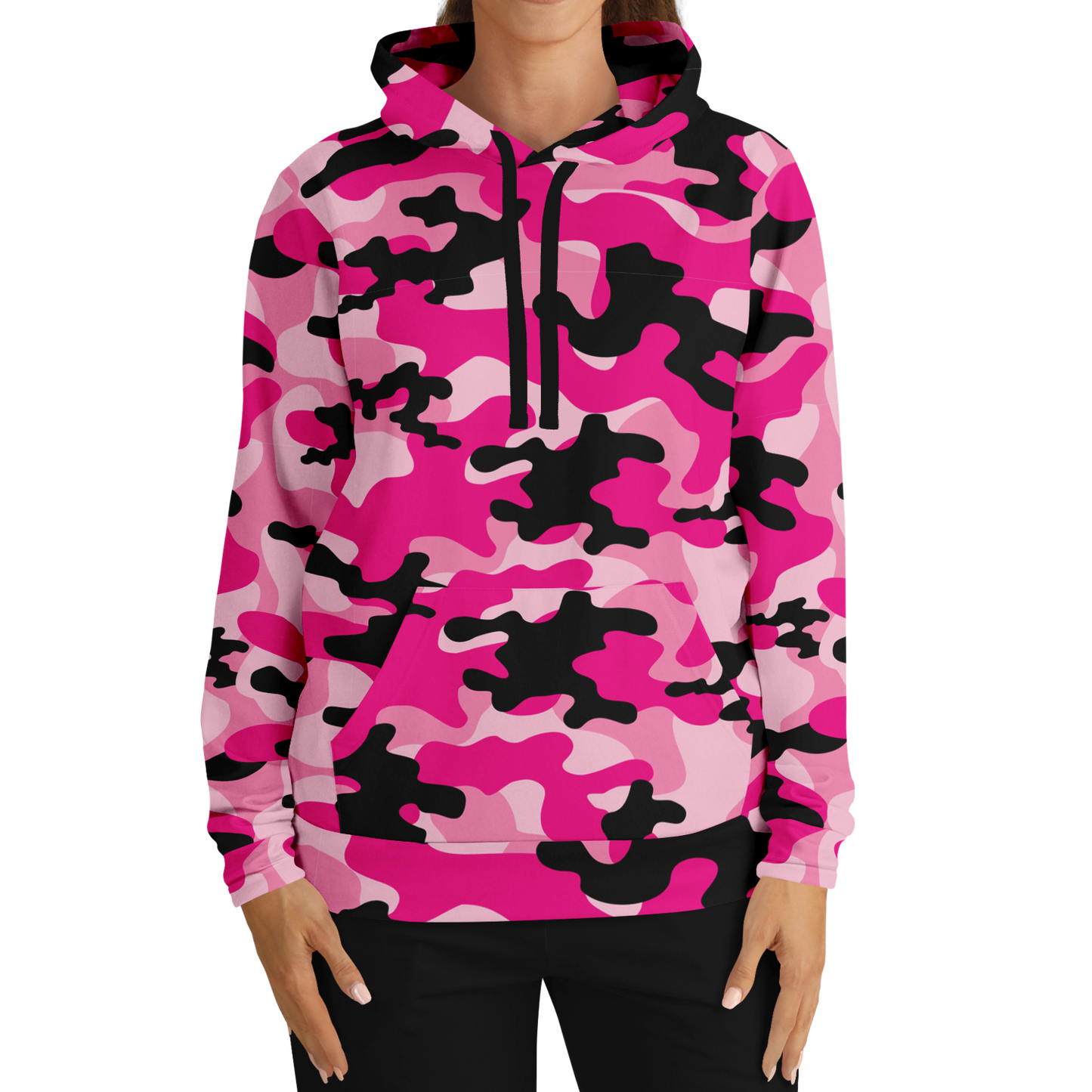 Pink Camo Hoodie | Candy, Black, & Cerise Mixed Camouflage