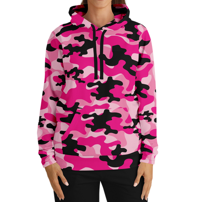 Pink Camo Hoodie | Candy, Black, & Cerise Mixed Camouflage