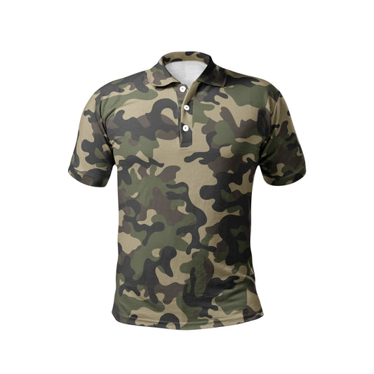 Men's Camo Golf Shirt | Classic Military Brown Camouflage