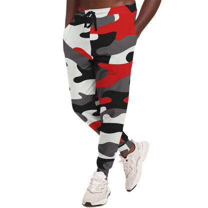 Camo Joggers | Unisex | Red, Black & White