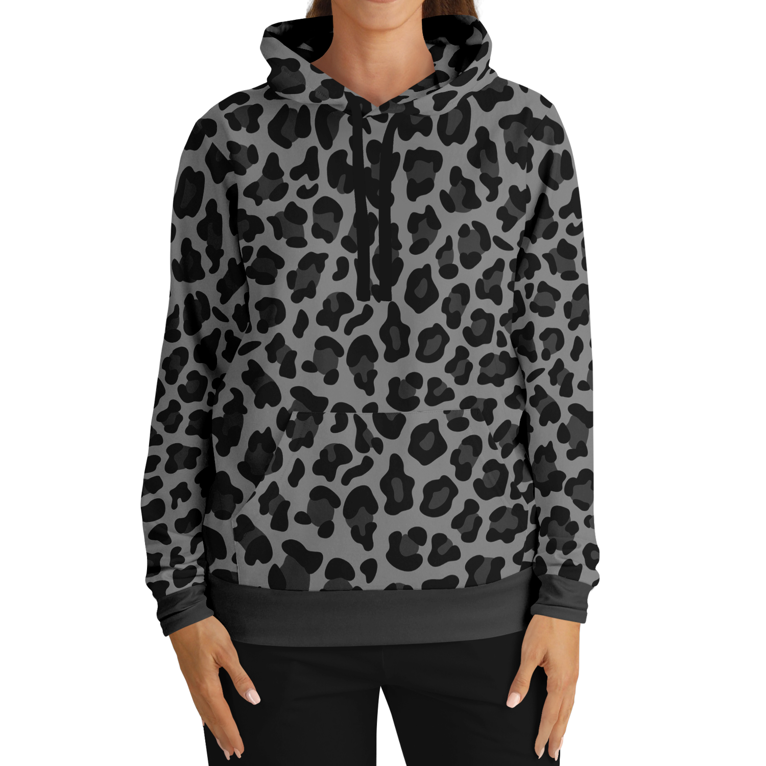 Leopard Hoodie | Black and Gray Pattern | Unisex