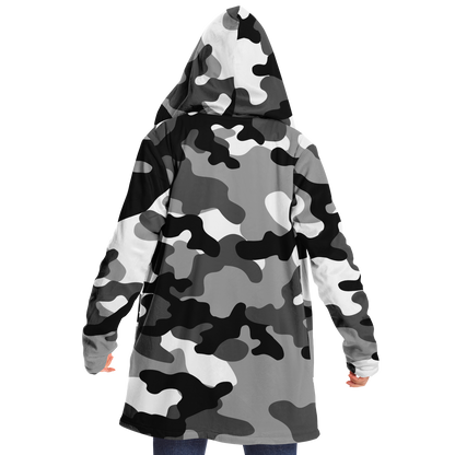 Camo Cloak | Black, White, & Gray Camouflage | Microfleece