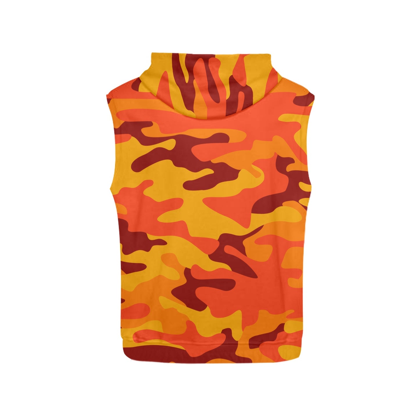 Sleeveless Camo Hoodie For Women | Orange and Red Camouflage