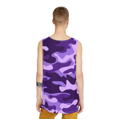 Men's Camo Tank Top | Purple, Blue, and Mauve | Loose Fit