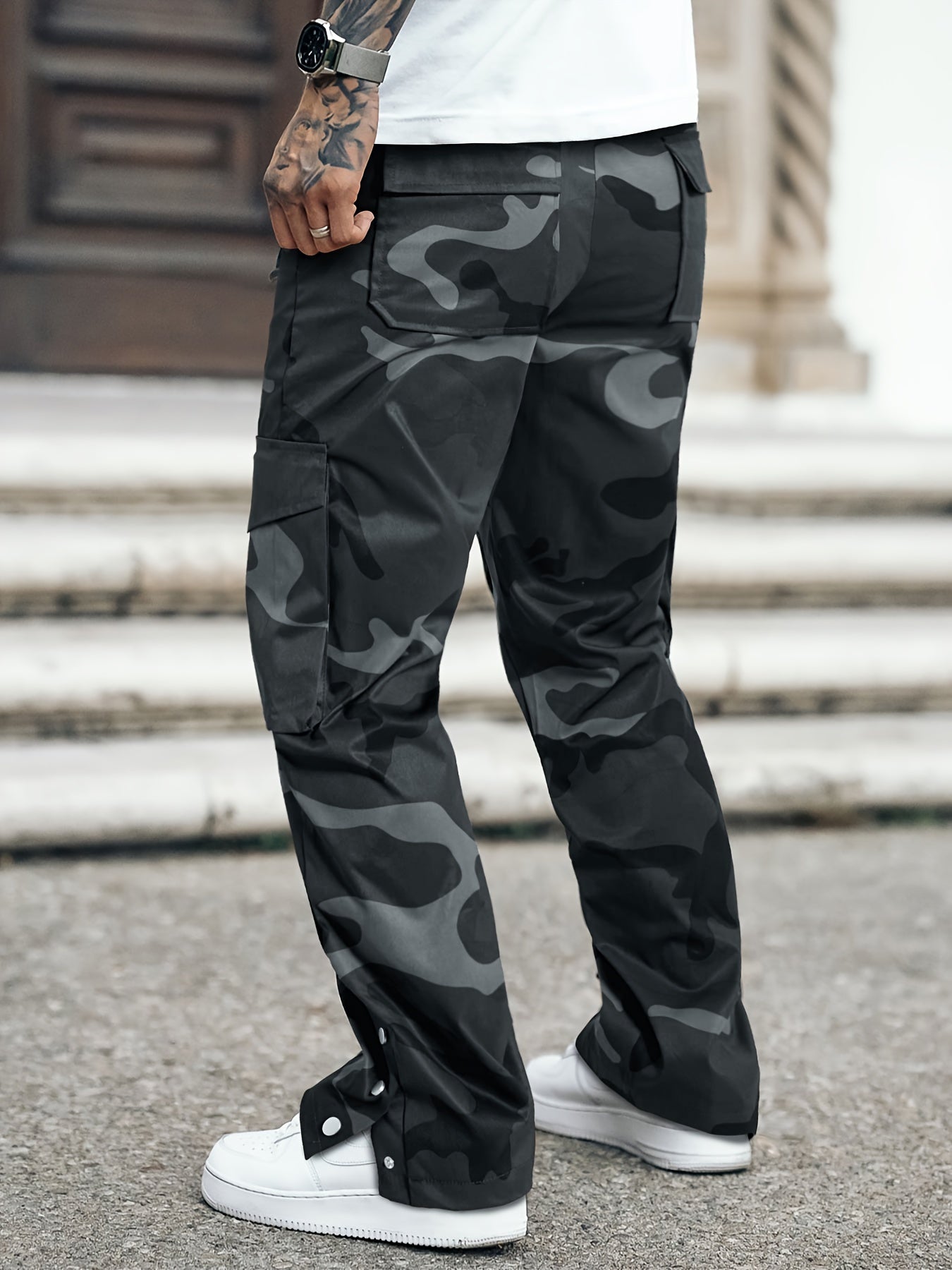 Men's Camouflage Overalls | Street Style in Green / Gray