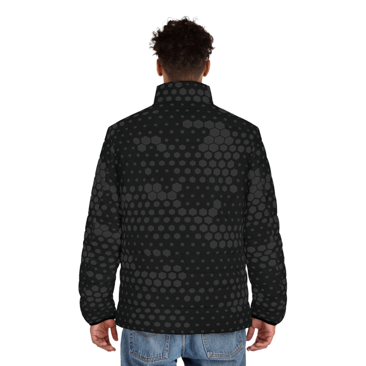 Black Camo Puffer Jacket For Men | Stylish Hive Camouflage