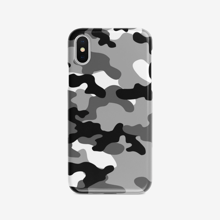 Camo Phone Case | iPhone | Black, White and Gray Camouflage