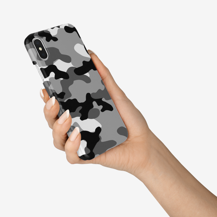 Camo Phone Case | iPhone | Black, White and Gray Camouflage