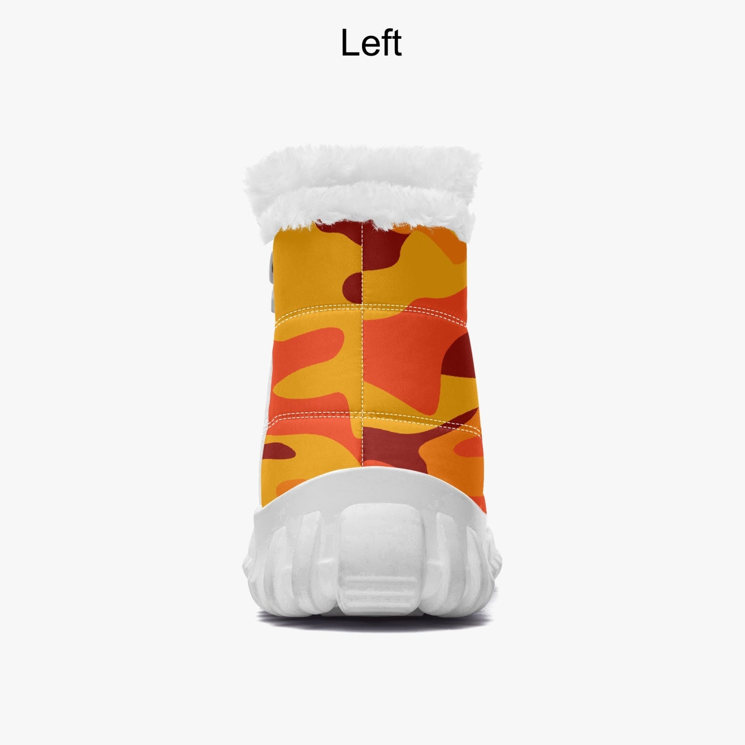 Camo Boots | Cotton-pad Fur Zipper Up | Orange and Red