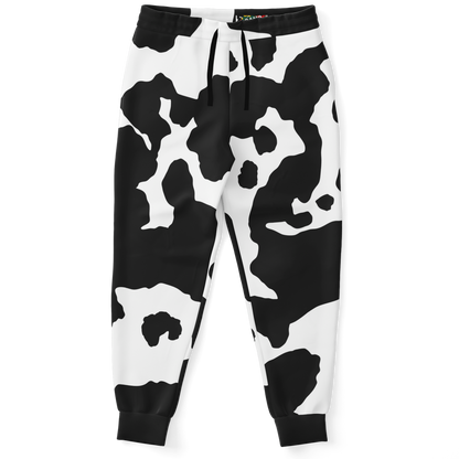 Camo Sweatpants | Unisex | Black & White Cow Camouflage