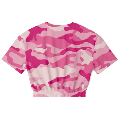 Camo Crop Top Sweatshirt | Lavender Pink Camouflage