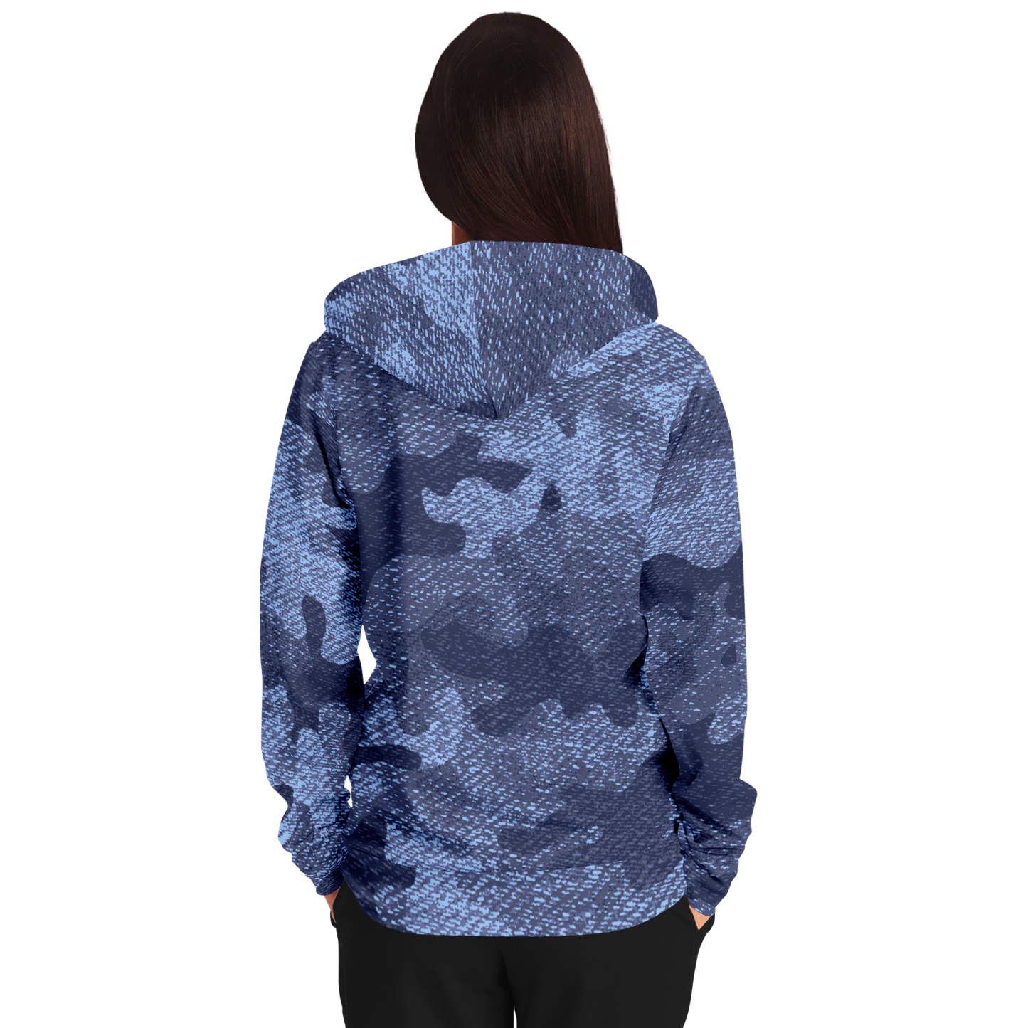 Zip-Up Hoodie | Denim Blue Camouflage