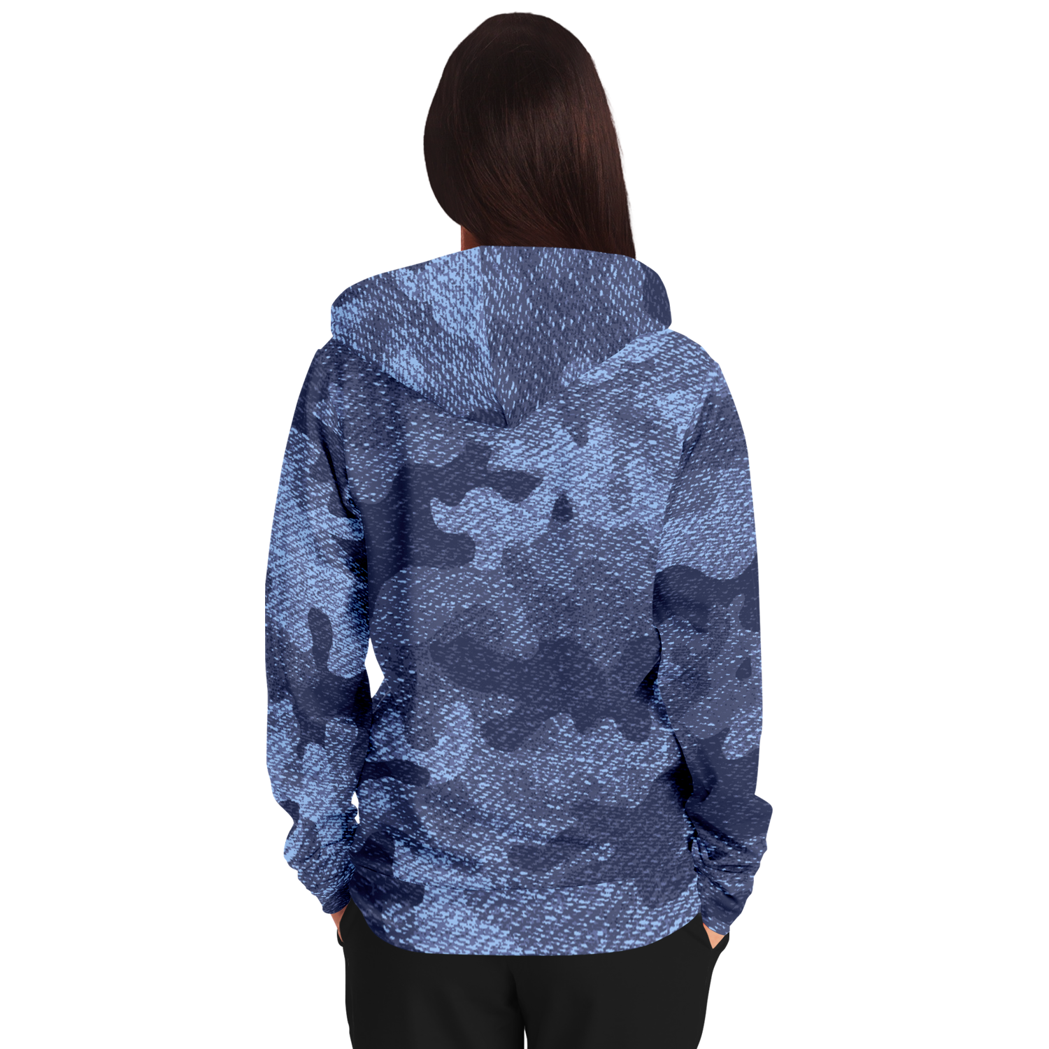 Zip-Up Hoodie | Denim Blue Camouflage