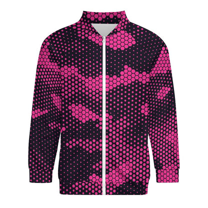 Camo Shirt | Raglan Zip-up | Digital Pink Camouflage