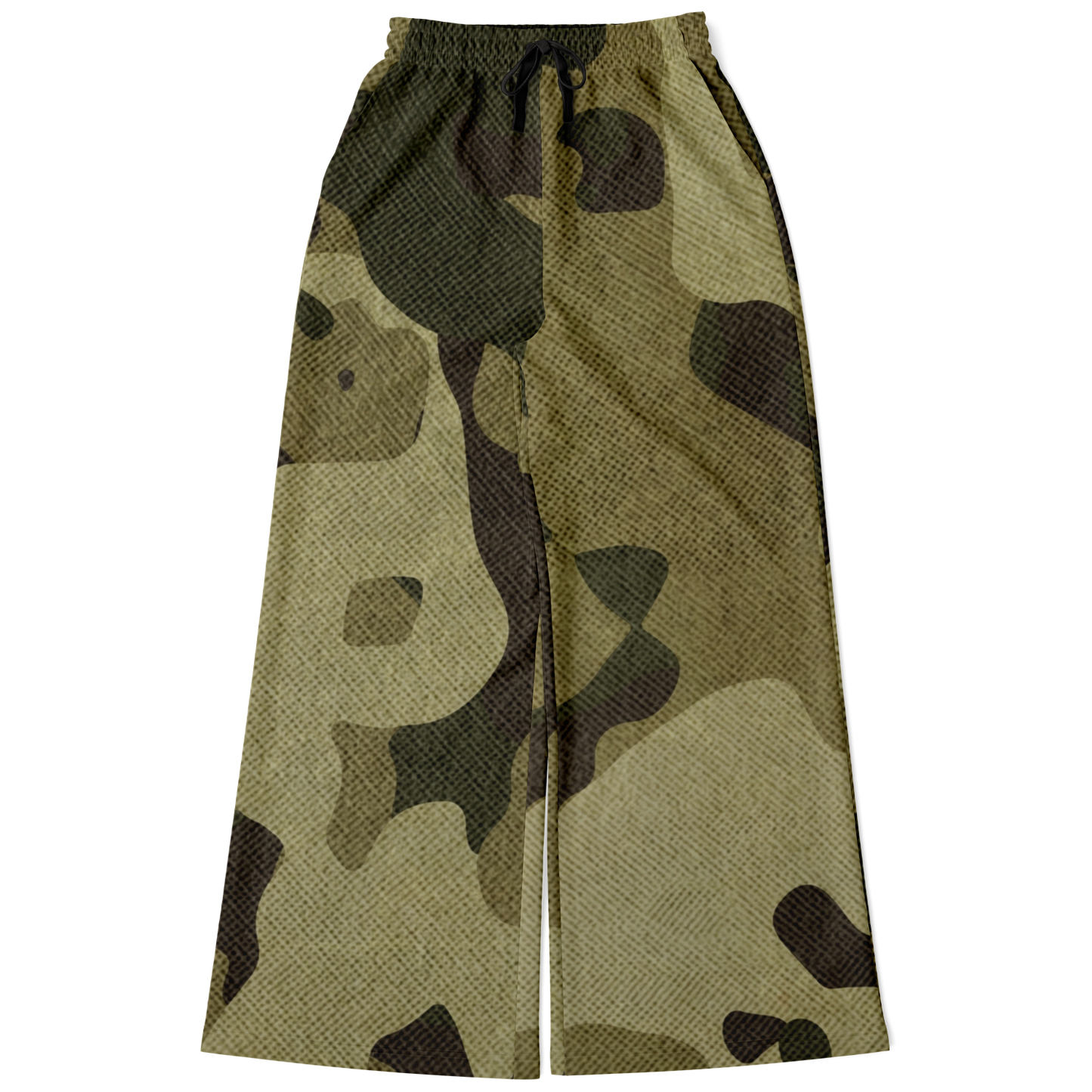 Camo Wide Leg Pants | Green Fabric Camouflage