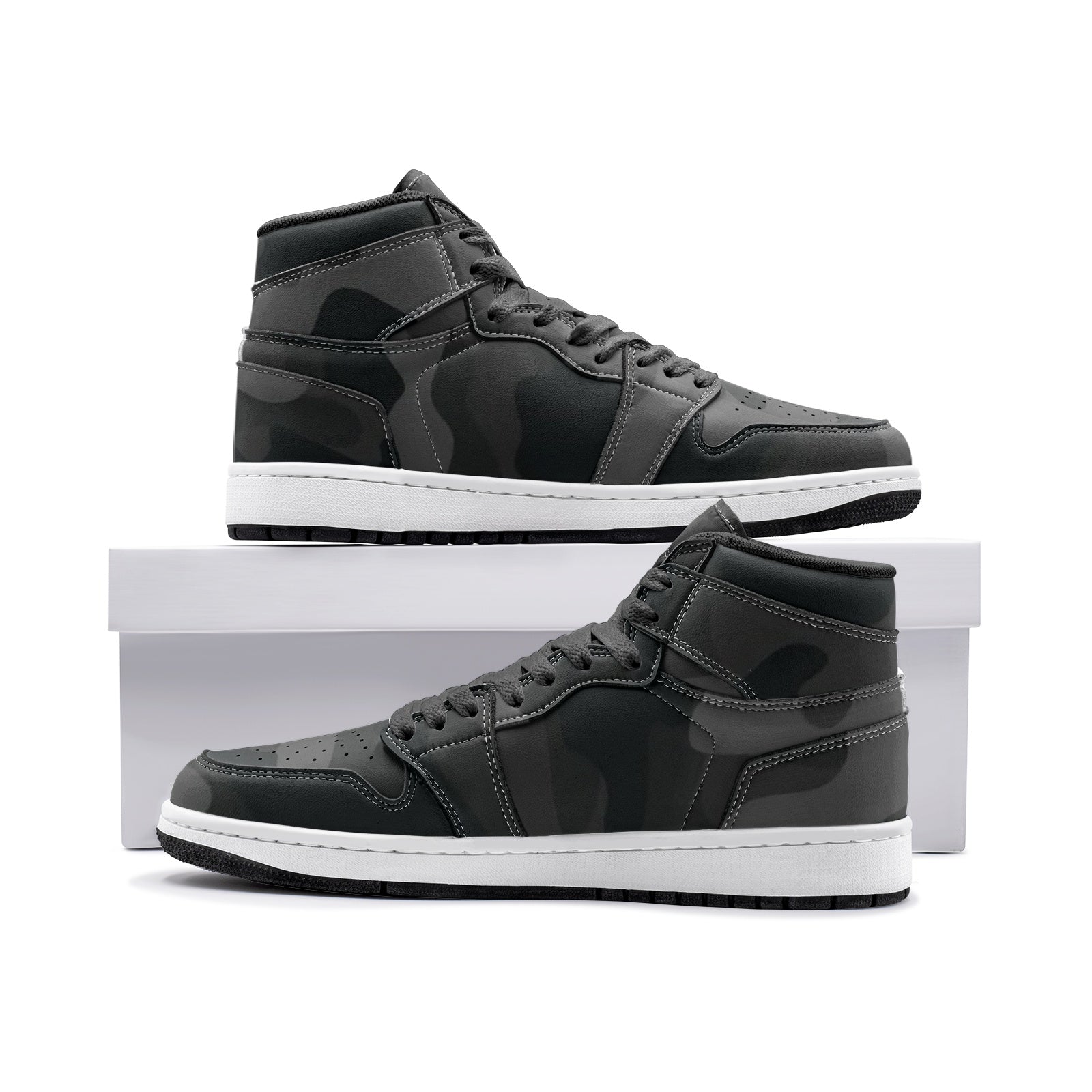 Camo Sneakers | High-Top | Black Camouflage