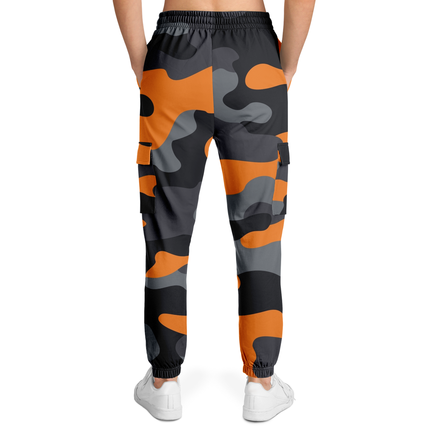 Camo Cargo Pants | Unisex | Orange, Gray & Black Camouflage