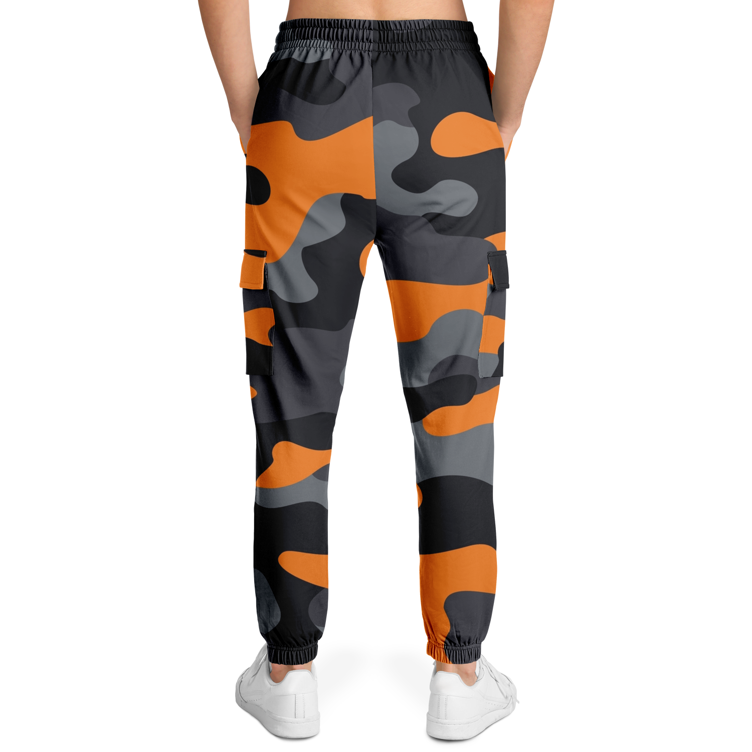 Camo Cargo Pants | Unisex | Orange, Gray & Black Camouflage