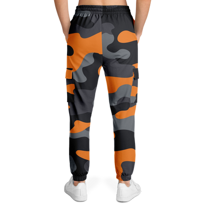 Camo Cargo Pants | Unisex | Orange, Gray & Black Camouflage