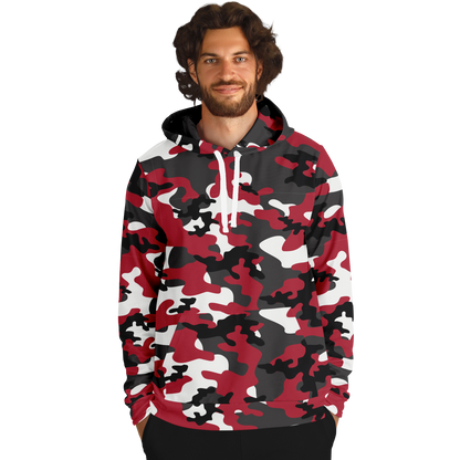 Red Camo Hoodie | Jungle Green, Black, and White Camouflage