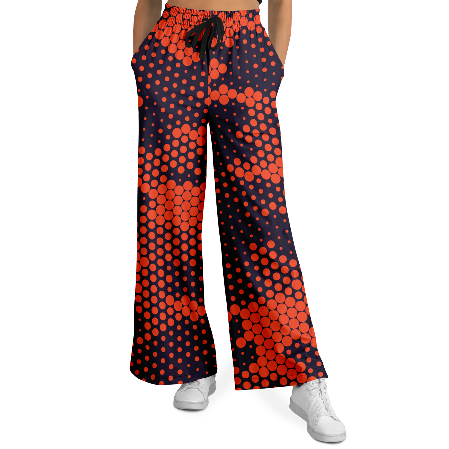 Camo Wide Leg Pants | Orange & Blue Digital Camouflage