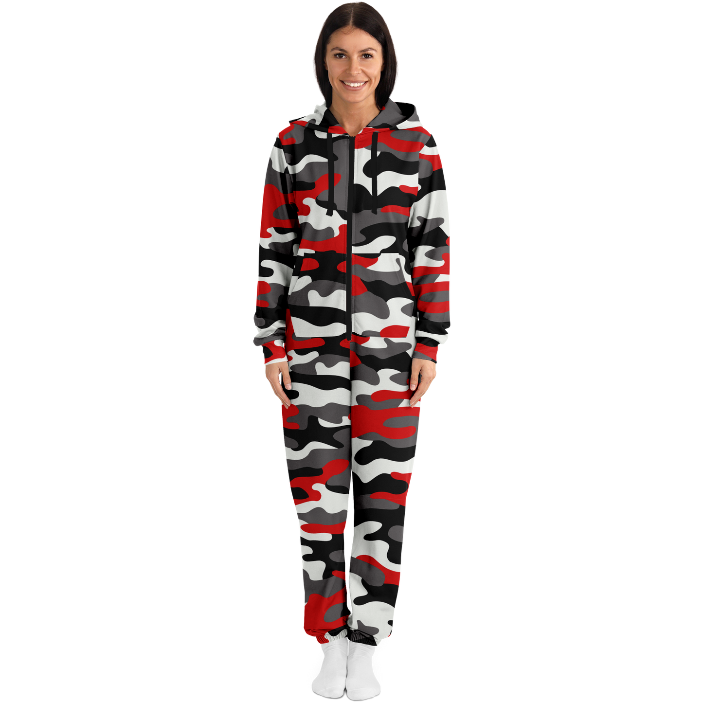 Camo Onesie | Red, Black, and White Camouflage