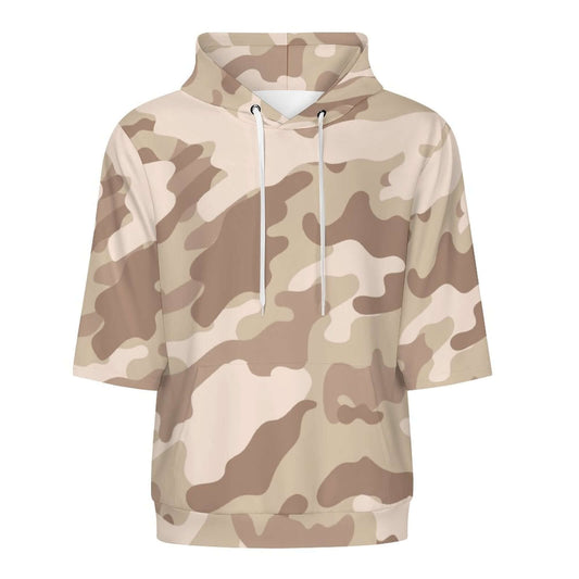 Short Sleeve Hoodie | Desert Brown Camouflage