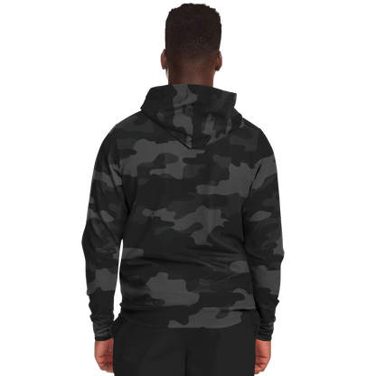 Zip-Up Hoodie | Black Camouflage