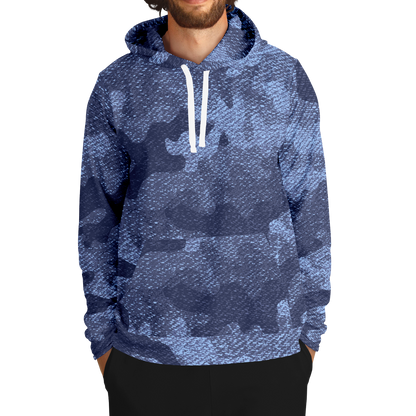 Camo Hoodie | Blue Denim Camouflage Pullover