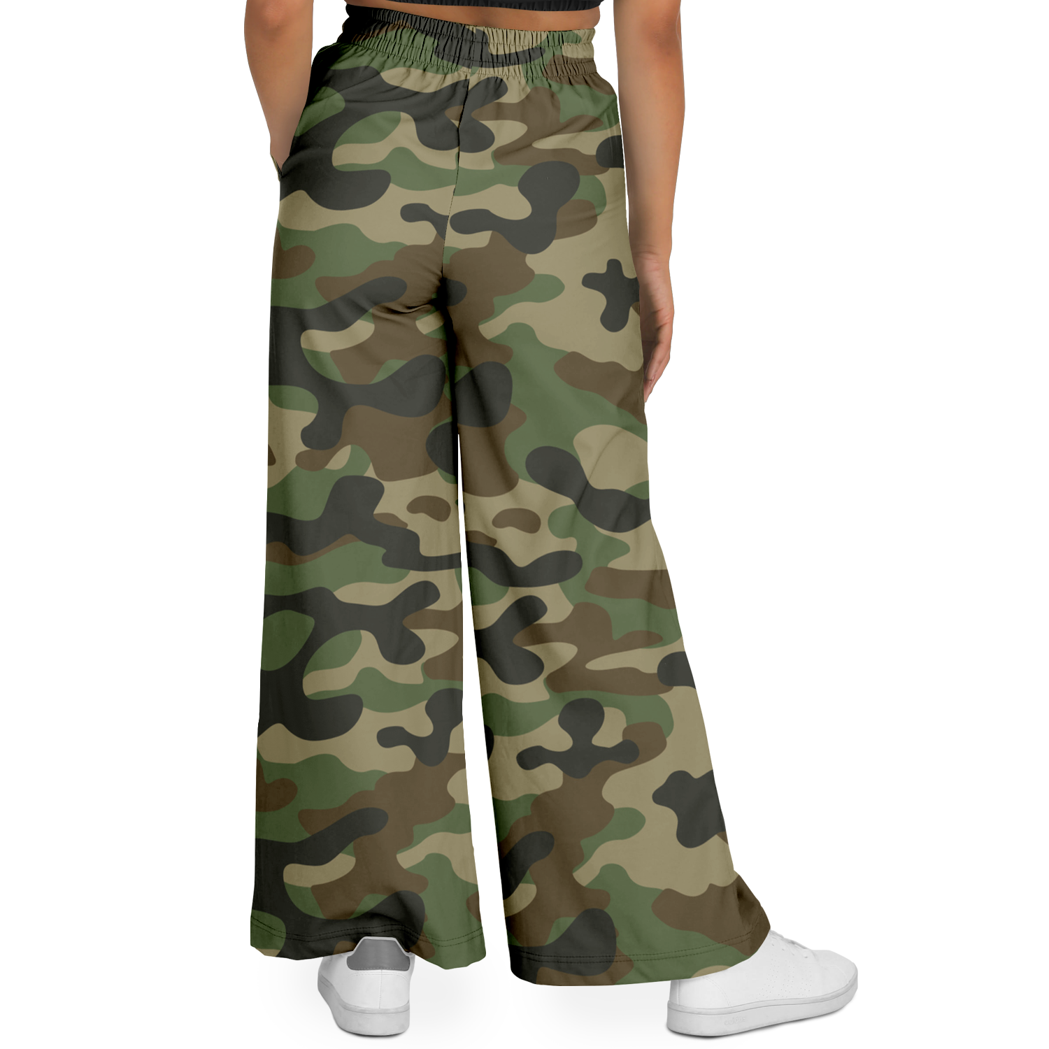 Camo Wide Leg Pants | Classic Green