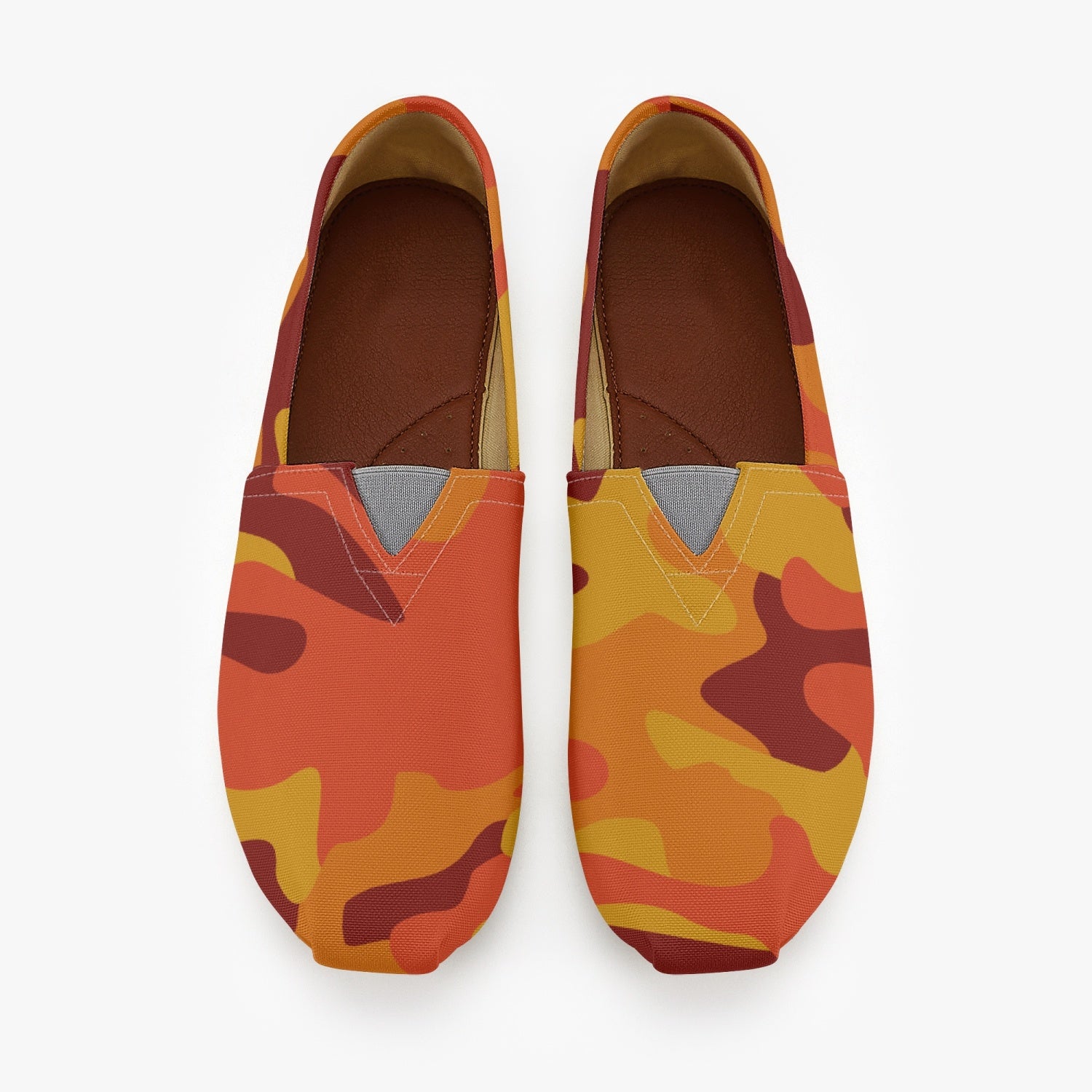 Camo Toms | Orange & Red Camouflage Canvas Shoes