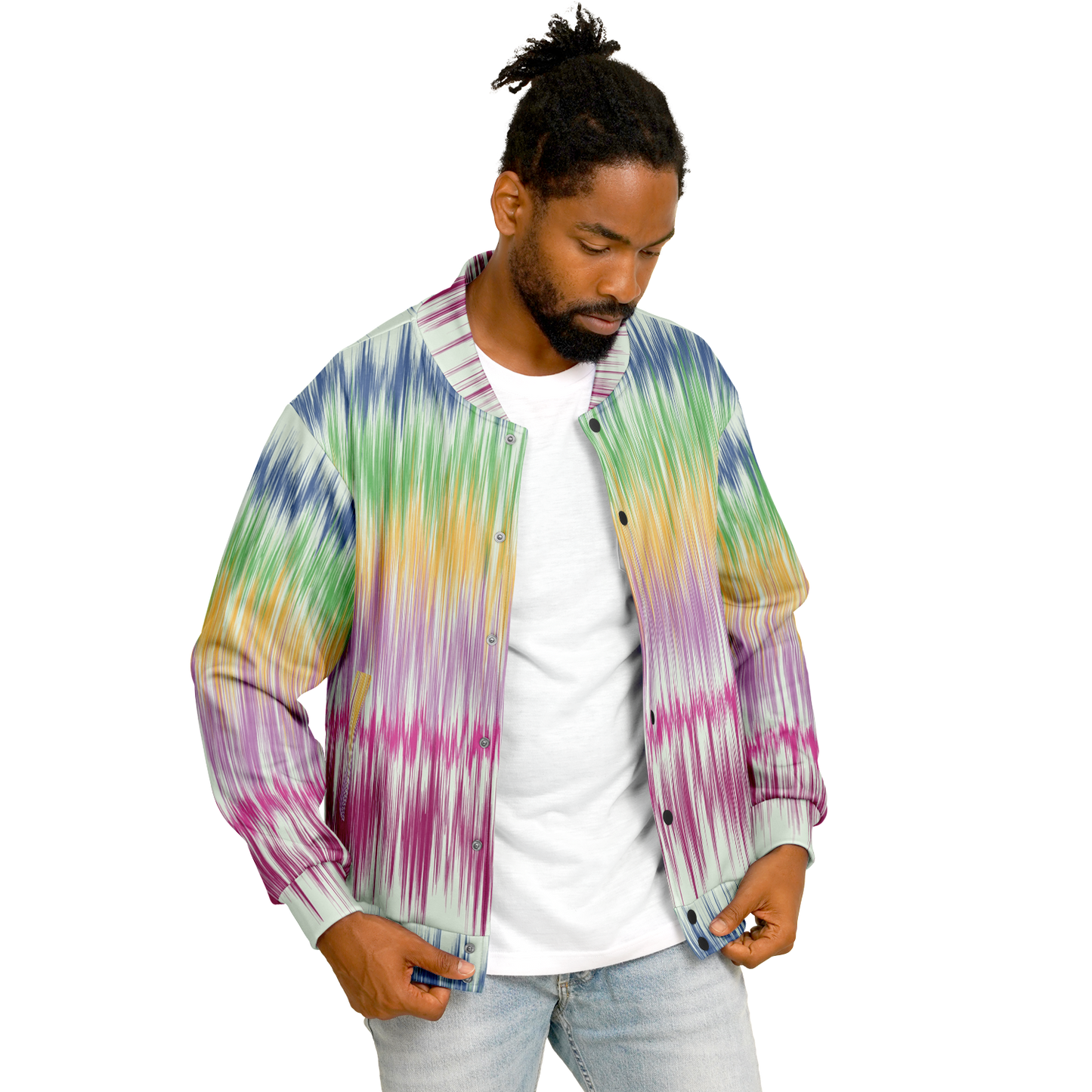 Baseball Jacket | Washed Digital Watercolor | Boho Camouflage