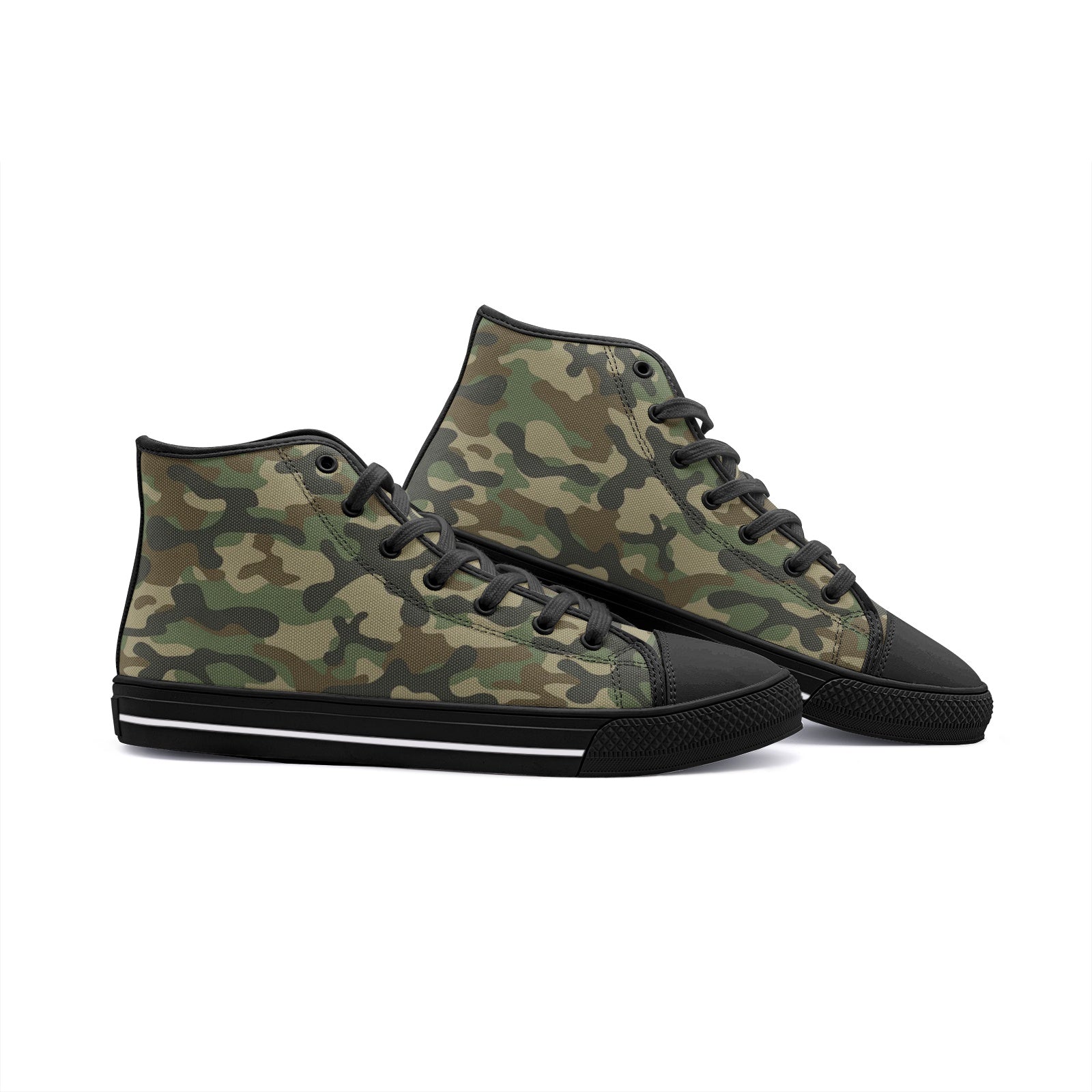 Camo Shoes | High Top Canvas | Military Brown Camouflage