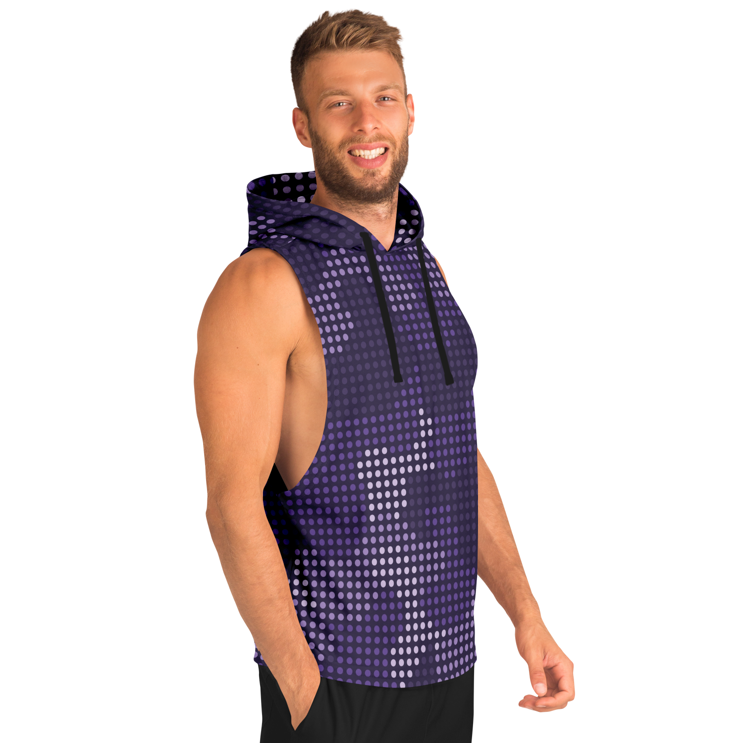 Sleeveless Hoodie | Blue Led Screen Camouflage