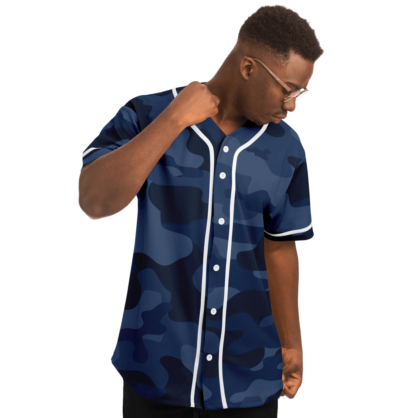 Camo Baseball Jersey | Deep Blue Camouflage