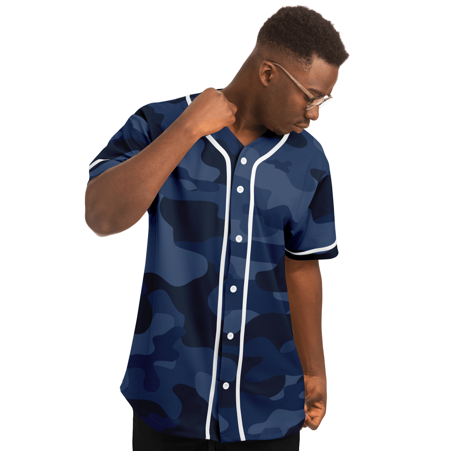 Camo Baseball Jersey | Deep Blue Camouflage