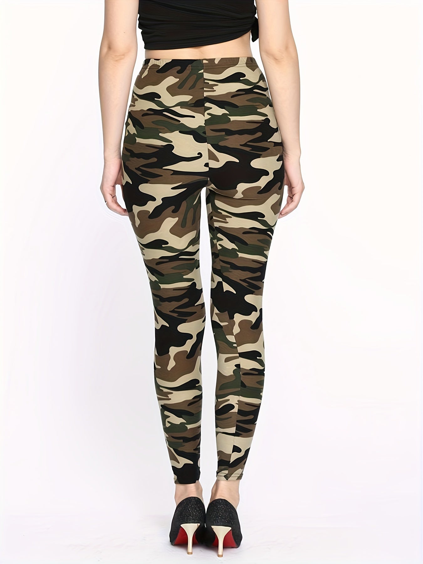 Leggings con estampado de camuflaje | Pantalones ajustados elásticos informales para uso diario