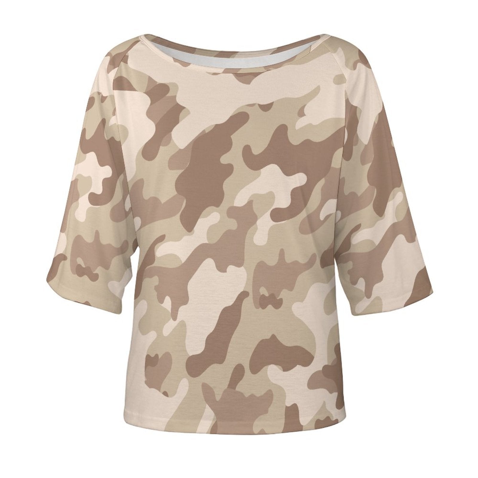 Off The Shoulder Top | Desert Brown Camo Shirt