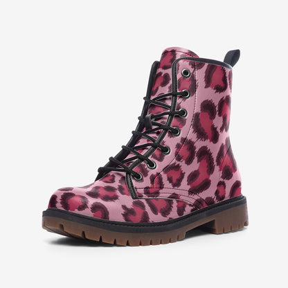 Leopard Boots | Lightweight Leather | Pink, Cherry & Black