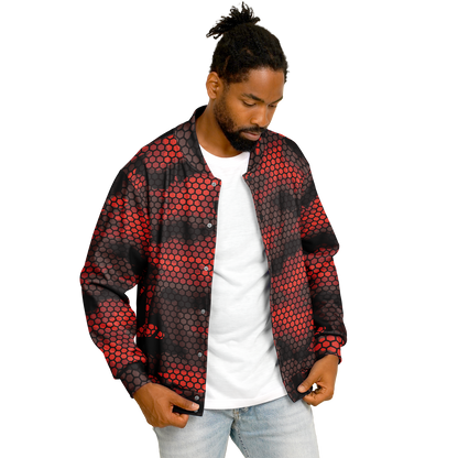 Baseball Jacket | Red & Black Hive Camouflage | Unisex